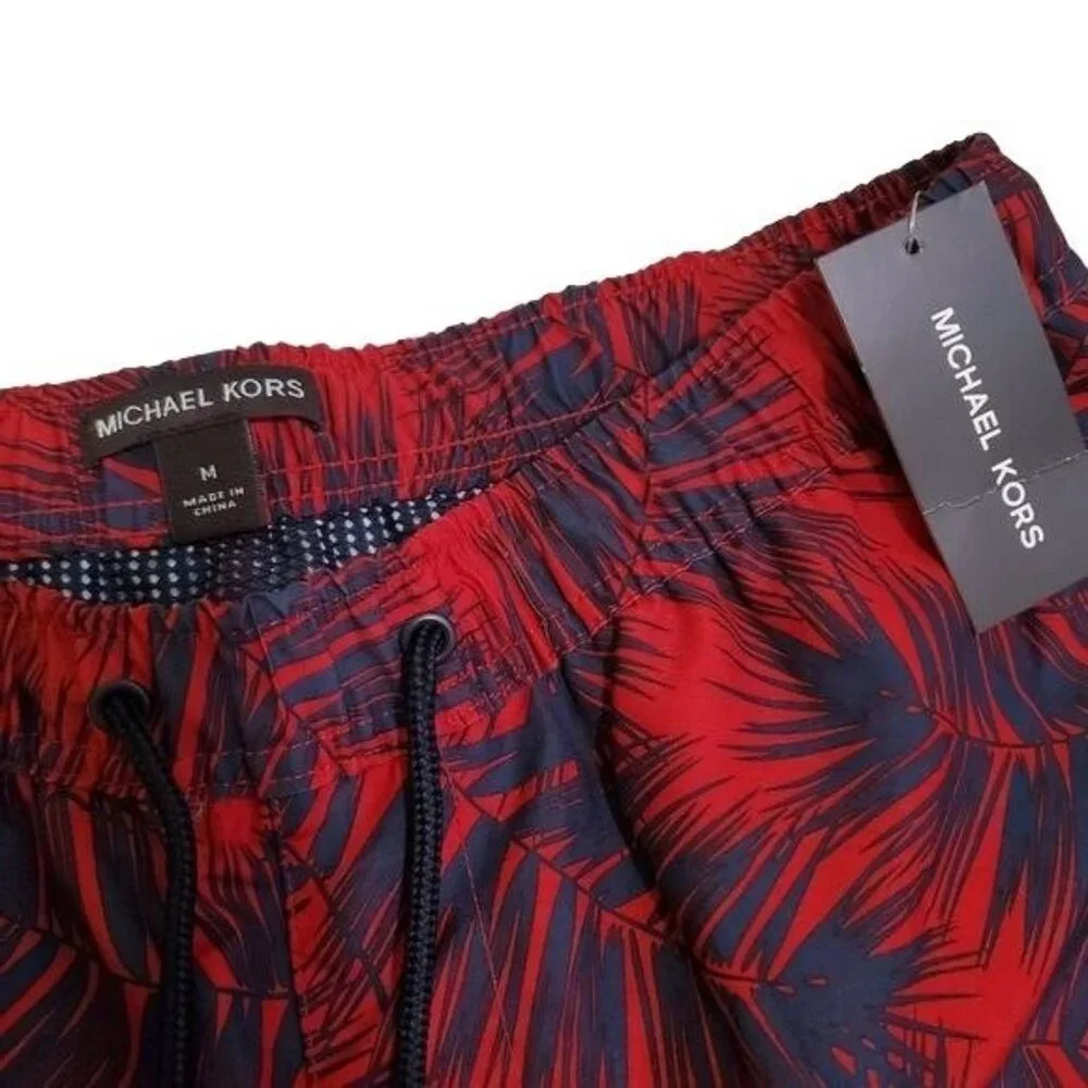 Michael Kors men's shorts mesh lined Swim trunks Red Size‎ Medium drawstring nwt